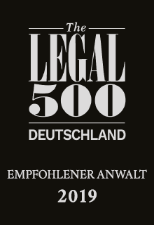 The Legal 500 Deutschland | Empfohlener Anwalt 2019