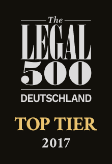 The Legal 500 Deutschland | TOP TIER 2017